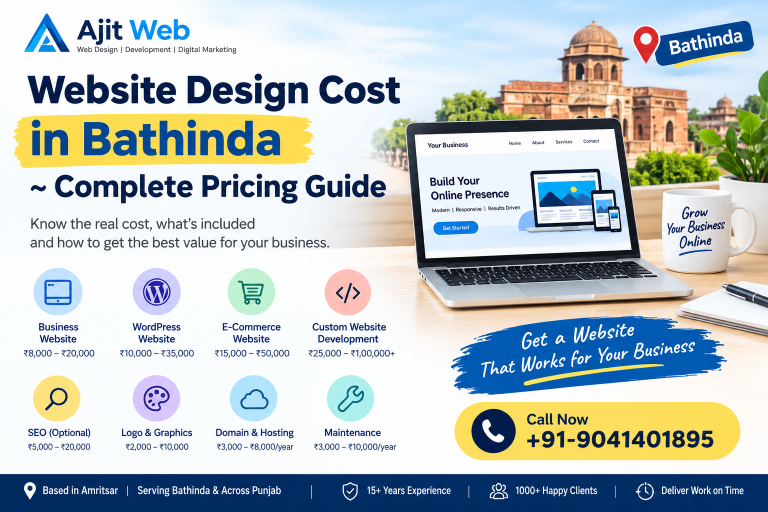 Website Design Cost in Bathinda ~ Complete Pricing Guide
